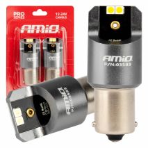 ΛΑΜΠΕΣ LED CAN-BUS P21W BA15S 12/24V 6.000K 4xSMD ΛΕΥΚΟ PRO SERIES AMIO - 2 ΤΕΜ. Auto Moto Tyres 