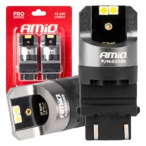 ΛΑΜΠΕΣ P27/7W 12/24V 6.000K 4SMD LED CAN-BUS ΛΕΥΚΑ PRO SERIES AMIO - 2 ΤΕΜ. Auto Moto Tyres 
