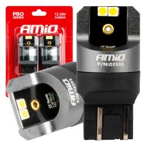 ΛΑΜΠΑΚΙΑ W21/5W 7443 12/24V 6.000K 4xSMD LED CAN-BUS ΛΕΥΚΟ PRO SERIES AMIO - 2 Τεμ. Auto Moto Tyres 