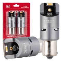 ΛΑΜΠΑΚΙΑ PY21W BAU15s 12/24V 6.000K 2xSMD LED FULL CAN-BUS(ΜΕ ΑΝΕΜΙΣΤΗΡΑΚΙ) ΠΟΡΤΟΚΑΛΙ PRO SERIES AMIO - 2 Τεμ. Auto Moto Tyres 
