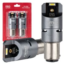 P21/5W BAY15s 12/24V 6.000K 2xSMD LED(ΜΕ ΑΝΕΜΙΣΤΗΡΑΚΙ) FULL CAN-BUS ΛΕΥΚΟ PRO SERIES  AMIO - 2 Τεμ. Auto Moto Tyres 
