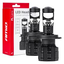 ΛΑΜΠΕΣ H4 PL-LENS SERIES 9>36V 60W 5.000K 3.800lm LED 2x4575 SMD CAN-BUS ΜΕ ΠΡΟΤΖΕΚΤΟΡΑ AMIO - 2 Τεμ. Auto Moto Tyres 
