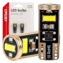 ΛΑΜΠΑΚΙΑ LED T10e W5W 12/24V 3x2055 SMD LED CAN-BUS ΛΕΥΚΟ AMIO - 2 ΤΕΜ. Auto Moto Tyres 