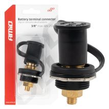 ΠΟΛΟΣ ΜΠΑΤΑΡΙΑΣ ΑΡΝΗΤΙΚΟΣ 3/8'' M10 max.48V 250A ΣΕ ΜΑΥΡΟ ΧΡΩΜΑ ΜΕ ΚΑΠΑΚΙ AMIO - 1 Τεμ. Auto Moto Tyres 