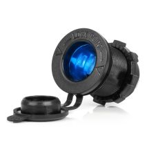 ΠΡΙΖΑ ΜΕ ΥΠΟΔΟΧΗ ΓΙΑ ΦΙΣ ΑΝΑΠΤΗΡΑ ΚΑΙ ΚΑΠΑΚΙ 12/24V ΜΕ ΜΠΛΕ LED ΦΩΣ ΜΑΥΡΗ ΑΔΙΑΒΡΟΧΗ ΑΜΙΟ - 1 τεμ. Auto Moto Tyres 