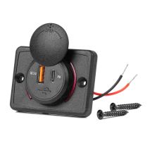 ΠΡΙΖΑ ΜΕ 2 ΘΥΡΕΣ-USB+USB-C ΚΑΙ ΚΑΠΑΚΙ 12/24V QUICK CHARGE 3.0 ΑΔΙΑΒΡΟΧΗ ΤΕΤΡΑΓΩΝΟ ΣΧΗΜΑ ΜΑΥΡΗ AMIO - 1 Τεμ. Auto Moto Tyres 