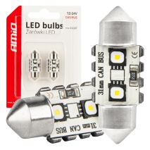 ΛΑΜΠΑΚΙΑ ΠΛΑΦΟΝΙΕΡΑΣ 31mm 12/24V C5W 5500K 12xSMD 3838 CAN-BUS FESTOON (ΛΕΥΚΟ) ΑΜΙΟ - 2 ΤΕΜ. Auto Moto Tyres 