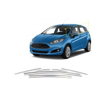 TRIM ΠΑΡΑΘΥΡΩΝ ΑΝΩ ΑΝΟΞΕΙΔΩΤΟ ΑΤΣΑΛΙ ΧΡΩΜΙΟ S-DIZAYN ΓΙΑ FORD FIESTA HB 5D 09+ - 8 TEM. Auto Moto Tyres 