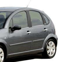 TRIM ΜΑΡΚΕ ΠΑΡΑΘΥΡΩΝ ΑΥΤΟΚΟΛΛΗΤΑ ΧΡΩΜΙΟΥ ΜΕΤΑΛΛΙΚΑ ΓΙΑ CITROEN C3 5D 2002-2009 4ΤΕΜ. Auto Moto Tyres 