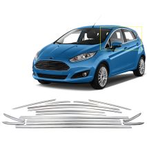 TRIM ΠΑΡΑΘΥΡΩΝ ΑΝΟΞΕΙΔΩΤΟ ΑΤΣΑΛΙ ΧΡΩΜΙΟ S-DIZAYN ΓΙΑ FORD FIESTA HB 5D 09+ - 16 TEM. Auto Moto Tyres 