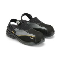 Πιστοποιημένα Παπούτσια Ασφαλείας Εργασίας σε στυλ Σαμπό Stingray από την Euroroutier σε μέγεθος EU44/UK10 σε Μαύρο, Γκρι Χρώμα με Κροκί Λεπτομέρειες και Λουράκι Αστραγάλου Auto Moto Tyres 