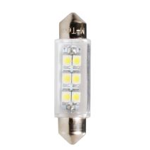 ΛΑΜΠΑΚΙΑ ΠΛΑΦΟΝΙΕΡΑΣ C5W/C10W 12V 0,48W SV8,5 41mm LED 6xSMD3528 PREMIUM ΛΕΥΚΟ 1ΤΕΜ. Auto Moto Tyres 