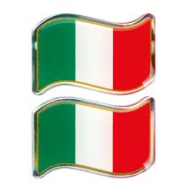 ΑΥΤΟΚΟΛΛΗΤΟ ΣΗΜΑ 3D ΣΗΜΑΙΑ ΙΤΑΛΙΑΣ ΚΥΜΑΤΙΣΤΗ 40x27mm LAMPA -  2 Τεμ. Auto Moto Tyres 
