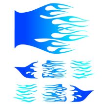 Aυτοκόλλητα Φλόγες σε μπλε χρώμα kit - Lampa - 7 τεμ. Auto Moto Tyres 