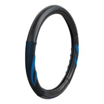 ΚΑΛΥΜΜΑ ΤΙΜΟΝΙΟΥ SUZUKA (M) 37/39cm ΔΕΡΜΑΤΙΝΗ ΜΑΥΡΟ/ΜΠΛΕ ΑΟΣΜΟ ECO-FRIENDLY Auto Moto Tyres 