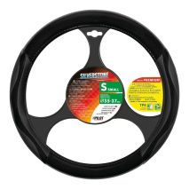 ΚΑΛΥΜΜΑ ΤΙΜΟΝΙΟΥ SILVERSTONE (S) 35/37cm CARBON /ΔΕΡΜΑΤΙΝΗ ΜΑΥΡΟ ΑΟΣΜΟ ECO-FRIENDLY Auto Moto Tyres 