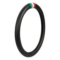 ΚΑΛΥΜΜΑ ΤΙΜΟΝΙΟΥ FLAG IT (ΣΗΜΑΙΑ ΙΤΑΛΙΑΣ) (S) 35/37cm ΔΕΡΜΑΤΙΝΗ ΜΑΥΡΟ ΑΟΣΜΟ ECO-FRIENDLY Auto Moto Tyres 