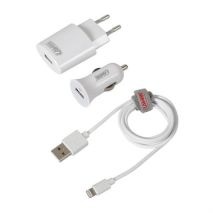 Καλώδιο Φορτισης / Συγχρονισμού USB για Apple 100cm 8pin με αντάπτορα USB αναπτήρα 12V/24V και αντάπτορα 220V Auto Moto Tyres 