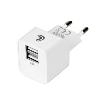 ΦΟΡΤΙΣΤΗΣ ME OIKIAKH ΠΡΙΖΑ 220/240V 12W 2400mA ΜΕ 2 ΘΥΡΕΣ USB (A+A) LAMPA - 1 ΤΕΜ Auto Moto Tyres 