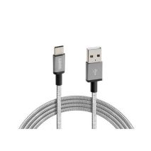 ΚΑΛΩΔΙΟ USB ΦΟΡΤΙΣΗΣ ΚΑΙ ΣΥΓΧΡΟΝΙΣΜΟΥ IRON SILVER LINE - TYPE C (100 cm) Auto Moto Tyres 