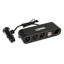 ΑΝΤΑΠΤΟΡΑΣ ΑΝΑΠΤΗΡΑ ΜΕ 4 ΥΠΟΔΟΧΕΣ ΦΙΣ ΑΝΑΠΤΗΡΑ ΚΑΙ 2 ΘΥΡΕΣ USB 12/24V Auto Moto Tyres 