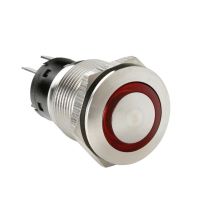 ΔΙΑΚΟΠΤΗΣ ΜΠΟΥΤΟΝ (BUTTON) 12/24V 5Amax 5PIN IP65 ON/OFF ME LED ΚΟΚΚΙΝΟ ΑΝΟΞΕΙΔΩΤΟ ΑΤΣΑΛΙ​ LAMPA - 1 TEM. Auto Moto Tyres 