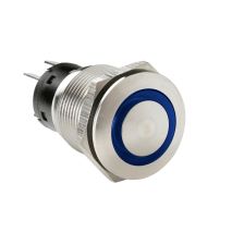 ΔΙΑΚΟΠΤΗΣ ΜΠΟΥΤΟΝ (BUTTON) 12/24V 5Amax 5PIN IP65 ON/OFF ME LED ΜΠΛΕ ΑΝΟΞΕΙΔΩΤΟ ΑΤΣΑΛΙ LAMPA - 1 TEM. Auto Moto Tyres 