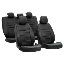 ΚΑΛΥΜΜΑΤΑ ΚΑΘΙΣΜΑΤΩΝ LUXURY LEATHERETTE ΔΕΡΜΑΤΙΝΗ ΑΦΡΩΔΕΣ ΜΑΥΡΟ -4 ΤΕΜ Auto Moto Tyres 