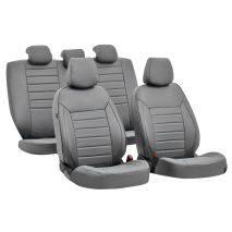 ΚΑΛΥΜΜΑΤΑ ΚΑΘΙΣΜΑΤΩΝ LUXURY LEATHERETTE ΔΕΡΜΑΤΙΝΗ ΑΦΡΩΔΕΣ ΓΚΡΙ - 4 ΤΕΜ. Auto Moto Tyres 