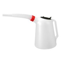 ΔΟΧΕΙΟ ΠΛΑΣΤΙΚΟ (HDPE) ΓΙΑ ΜΕΤΑΦΟΡΑ ΛΑΔΙΟΥ ΜΕ ΕΥΚΑΜΠΤΟ ΜΑΚΡΥ ΣΤΟΜΙΟ ΚΑΙ ΚΑΠΑΚΙ ΛΕΥΚΟ 5000ml LAMPA  - 1 TEM. Auto Moto Tyres 