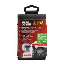 ΚΑΛΥΜΜΑ ΤΙΜΟΝΙΟΥ ΦΟΡΤΗΓΟΥ 42/44cm (S) SKIN-COVER ΜΑΥΡΟ ΜΕ ΚΟΚΚΙΝΗ ΡΑΦΗ ΕΛΑΣΤΙΚΟ 2mm ΠΑΧΟΣ Auto Moto Tyres 