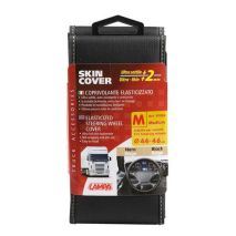 ΚΑΛΥΜΜΑ ΤΙΜΟΝΙΟΥ ΦΟΡΤΗΓΟΥ 44/46cm (M) SKIN-COVER ΜΑΥΡΟ ΜΕ ΜΠΕΖ ΡΑΦΗ ΕΛΑΣΤΙΚΟ 2mm ΠΑΧΟΣ Auto Moto Tyres 