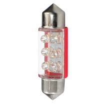 ΛΑΜΠΑΚΙΑ ΠΛΑΦΟΝΙΕΡΑΣ C5W/C10W 12V 0,37W SV8,5 36mm LED 6xFlux 3mm ΚΟΚΚΙΝΟ BLISTER 2ΤΕΜ. Auto Moto Tyres 