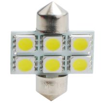 ΛΑΜΠΑΚΙΑ ΠΛΑΦΟΝΙΕΡΑΣ C5W/C10W 12V 1,44W SV8,5 31mm LED 6xSMD5050 ΛΕΥΚΟ 2ΤΕΜ. Auto Moto Tyres 