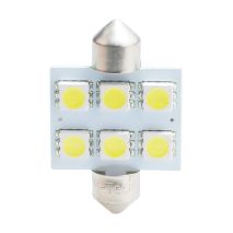 ΛΑΜΠΑΚΙΑ ΠΛΑΦΟΝΙΕΡΑΣ C5W/C10W 12V 1,44W SV8,5 36mm PREMIUM LED 6xSMD5050 ΛΕΥΚΟ BLISTER 2ΤΕΜ. M-TECH Auto Moto Tyres 