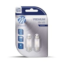 ΛΑΜΠΑΚΙΑ ΠΛΑΦΟΝΙΕΡΑΣ C5W/C10W 36mm SV8.5 12V 135lm 2x2835SMD LED DIODA PREMIUM CAN-BUS ΛΕΥΚΟ M-TECH - 2 ΤΕΜ. Auto Moto Tyres 