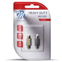 ΛΑΜΠΑΚΙΑ ΠΛΑΦΟΝΙΕΡΑΣ C5W/C10W 24V 1W SV8,5 36mm LED CAN-BUS 3xSMD5050 ΛΕΥΚΟ BLISTER 2ΤΕΜ. M-TECH Auto Moto Tyres 