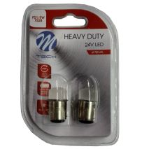 P21/5W 24V BAY15d 9xSMD3014 LED ΚΟΚΚΙΝΟ HEAVY-DUTY BLISTER M-TECH - 2 ΤΕΜ. Auto Moto Tyres 