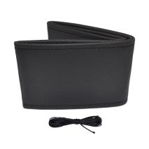 ΚΑΛΥΜΜΑ ΤΙΜΟΝΙΟΥ ΑΥΤΟΚΙΝΗΤΟΥ ΡΑΦΤΟ 38-39cm ΑΠΟ ΔΙΑΤΡΗΤΟ ΑΟΣΜΟ ΤΕΧΝΟΔΕΡΜΑ ΜΑΥΡΟ  AMIO - 1 ΤΕΜ. Auto Moto Tyres 