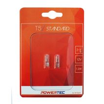 T5 12V 1,2W W2x4,6d (ΚΑΡΦΩΤΟ ΑΚΑΛΥΚΟ)  POWERTEC STANDARD ΑΛΟΓΟΝΟΥ 2ΤΕΜ. Auto Moto Tyres 