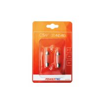 ΛΑΜΠΑΚΙΑ ΠΛΑΦΟΝΙΕΡΑΣ C5W 12V 5W SV8,5-8 11x36mm POWERTEC STANDARD ΑΛΟΓΟΝΟΥ 2ΤΕΜ. Auto Moto Tyres 