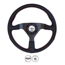 ΤΙΜΟΝΙ NOB ΔΕΡΜΑΤΙΝΟ ΤΡΙΑΚΤΙΝΟ ΜΑΥΡΟ ΜΕ ΚΟΚΚΙΝΗ ΡΑΦΗ ΔΙΑΜΕΤΡΟΣ 350mm ΠΑΧΟΣ 98mm SIMONI RACING - 1 TEM Auto Moto Tyres 