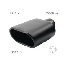 ΑΚΡΟ (ΜΠΟΥΚΑ) ΕΞΑΤΜΙΣΗΣ ΟΒΑΛ ΜΑΥΡΗ 135x75mm ΜΗΚΟΣ:215mm /ΔΙΑΜΕΤΡΟ ΣΩΛΗΝΑ 37-60mm TRX16N SIMONI RACING - 1 TEM. Auto Moto Tyres 