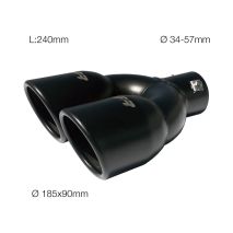 ΑΚΡΟ (ΜΠΟΥΚΑ) ΕΞΑΤΜΙΣΗΣ ΔΙΠΛΗ ΣΕ ΜΑΥΡΟ ΧΡΩΜΑ Φ34-57 mm (ΜΗΚΟΣ 240 mm/ΔΙΑΜΕΤΡΟΣ ΕΞΩΤΕΡΙΚΗ 185x90mm) SIMONI RACING  - 1 τεμ. Auto Moto Tyres 