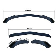 ΔΙΑΚΟΣΜΗΤΙΚΟ SPOILER ΠΡΟΦΥΛΑΚΤΗΡΑ LIP SPLITTER ΜΑΥΡΟ LOOK 3ΤΕΜ. Auto Moto Tyres 