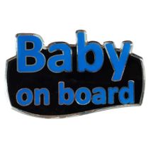 BABY ON BOARD ΑΥΤΟΚΟΛΛΗΤΟ ΕΞΩΤΕΡΙΚΗΣ ΧΡΗΣΗΣ 13,1 Χ 8,3cm ΜΠΛΕ/ΜΑΥΡΟ/ΧΡΩΜΙΟ ΜΕ ΕΠΙΚΑΛΥΨΗ ΣΜΑΛΤΟΥ - 1 ΤΕΜ. Auto Moto Tyres 