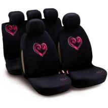 ΚΑΛΥΜΜΑΤΑ ΚΑΘΙΣΜΑΤΩΝ ΜΑΥΡΑ ΡΟΖ ΚΑΡΔΙΕΣ BOTTARI - 1 σετ. Auto Moto Tyres 