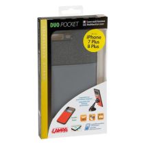 APPLE iPHONE 7 PLUS ΚΑΙ 8 PLUS ΘΗΚΗ ΚΙΝΗΤΟΥ DUO POCKET ΜΑΥΡΟ-ΓΚΡΙ ΜΑΓΝΗΤΙΚΗ SILVER LINE Auto Moto Tyres 