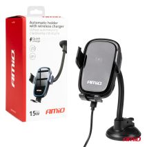 ΒΑΣΗ ΣΤΗΡΙΞΗΣ ΚΙΝΗΤΟΥ ΓΙΑ ΤΖΑΜΙ/ΤΑΜΠΛΟ ΜΕ ΑΣΥΡΜΑΤΗ ΦΟΡΤΙΣΗ QUICK CHARGE DC5V/2A MAX15W AMIO - 1 Τεμ. Auto Moto Tyres 