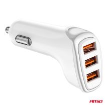 ΦΟΡΤΙΣΤΗΣ ΑΝΑΠΤΗΡΑ 12/24V ΜΕ 3 ΘΥΡΕΣ 3xUSB 15.5W 5V/3.1A ΛΕΥΚΟΣ AMIO - 1 Τεμ. Auto Moto Tyres 